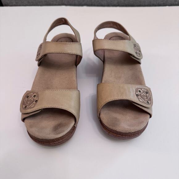 Dansko Shoes Womens 40 Beige Leather Sonnet Sandals Adjustable Ankle Strap - Picture 5 of 12